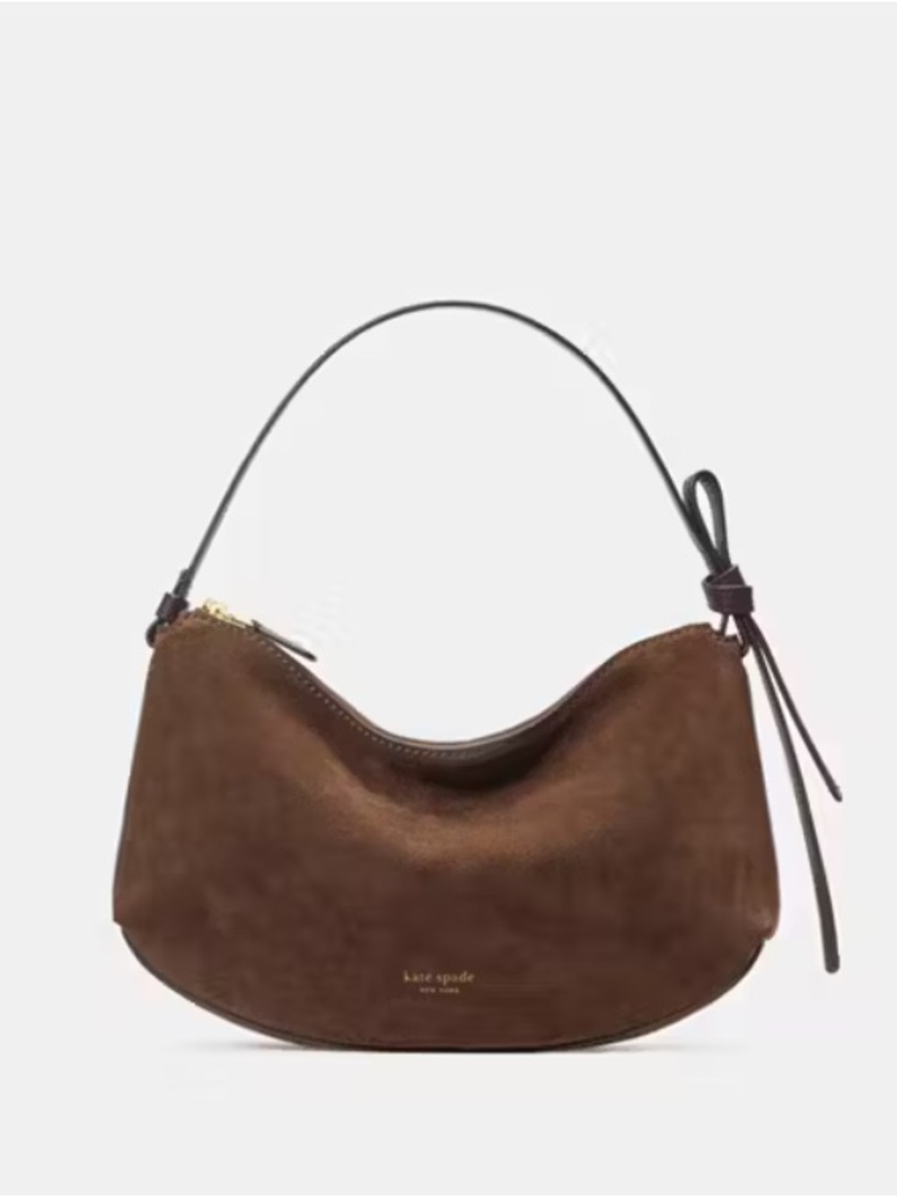 kate spade New York Brown Suede Crescent Shoulder Bag Loop
